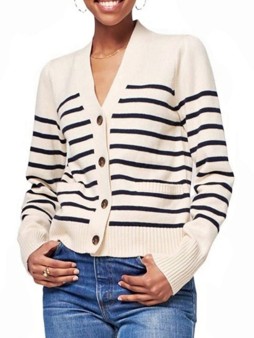 Faherty Striped Cardigan Size Medium